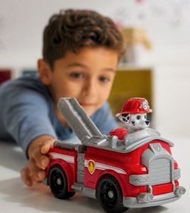 nickelodeon PAW PATROL Spielzeug Marshall Figur mit Feuerwehrauto Spielzeug-Auto **B-Ware – geprüft & funktionell einwandfrei** 9116064 Rot