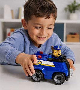 nickelodeon PAW PATROL Spielzeug Chase Figur mit Polizeiauto Spielzeug-Auto **B-Ware – geprüft & funktionell einwandfrei** Blau