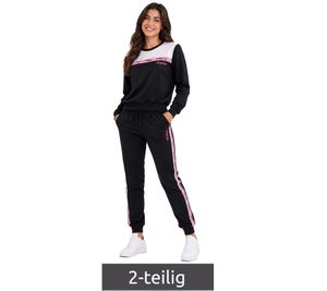 Modern Australian Women's 2-Piece Homewear & Leisure Jogging Suit (Sweatshirt & Joggers) AF 43 – Black/Pink