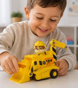nickelodeon PAW PATROL Spielzeug Rubble-Figur mit Bulldozer-Baufahrzeug **B-Ware – geprüft & funktionell einwandfrei** Gelb