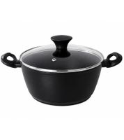 Russell Hobbs Suppen-Topf mit Glasdeckel 24 cm ca. 4 Liter Kochtopf **B-Ware – geprüft & funktionell einwandfrei** RH03481PMFOB Schwarz