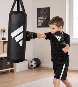 adidas Kinder Box-Set mit Boxsack und Boxhandschuhen Einsteigerpaket Kampfsport 43x19cm **B-Ware – geprüft & funktionell einwandfrei** BACJPII_SMU Schwarz