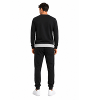 Australian Herren Lounge-Wear-Set 2-teilig Baumwoll Pullover & Jogginghose mit Logo AF68 Schwarz/Grau