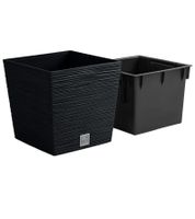 Prosperplast furu Blumentopf frost-, UV- und feuchtigkeitsbeständig Pflanzeinsatz 24cm 7,5/10 L **B-Ware – geprüft & funktionell einwandfrei** Anthrazit