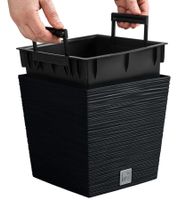 Prosperplast furu Blumentopf frost-, UV- und feuchtigkeitsbeständig Pflanzeinsatz 24cm 7,5/10 L **B-Ware – geprüft & funktionell einwandfrei** Anthrazit