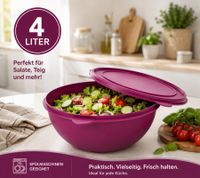 Frischhaltedosen Starter-Set mit 4 Dosen & Deckeln – 2x 4L + 2x 8L Aufbewahrungsschüsseln Peach/Lila