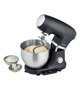 SEVERIN Küchenmaschine mit 8 Leistungsstufen und Pulsfunktion Edelstahlschüssel 5,3 L  1.200W **B-Ware – geprüft & funktionell einwandfrei** KM 003899 Schwarz