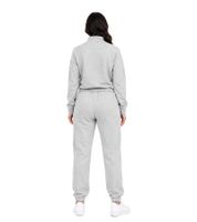 Australian Damen Lounge-Wear-Set 2-teilig Baumwoll Sweat-Jacke & Jogginghose mit Logo-Schriftzug AF 41 Grau/Navy Blau