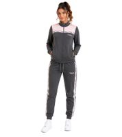 Completo da casa da donna Australian, 2 pezzi: felpa e pantaloni in cotone con logo, AF 40, antracite grigio/rosa