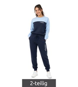 Completo da donna moderno australiano composto da felpa e pantaloni da jogging, taglia AF 44, blu navy/azzurro chiaro