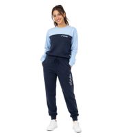 Conjunto moderno australiano de dos piezas para mujer: sudadera y pantalón deportivo AF 44 en azul marino/azul claro