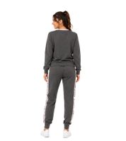Modern Australian Women's 2-Piece Loungewear & Leisure Jogging Set with Sweatshirt & Jogging Pants AF 43 Anthracite in Gray/Pink
