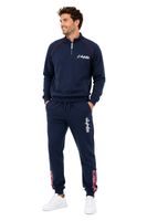 Completo da casa da uomo Australian Homewear: felpa con mezza zip in cotone e pantaloni da jogging con logo stampato, AF72 Blu Navy