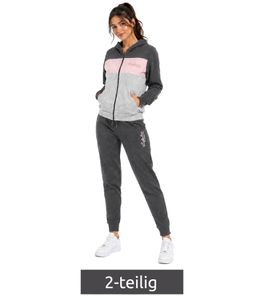 Conjunto de ropa de estar por casa de 2 piezas para mujer australiana: Sudadera de algodón y pantalón deportivo con logo AF42, negro/blanco/rosa