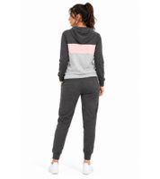 Australian Women's 2-Piece Loungewear Set: Cotton Sweatshirt & Joggers with Logo AF42, Anthracite/Pink/Grey Melange