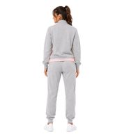 Conjunto de dos piezas para mujer de Australian Homewear: Sudadera de algodón y pantalón deportivo con logo AF42 Gris/Blanco/Rosa