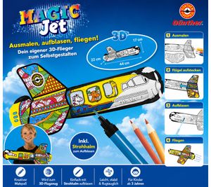 Avión hinchable Günther Magic Jet para colorear, avión 3D de 44 cm **Producto de segunda mano – Probado y en perfecto funcionamiento** Juguete infantil para niños a partir de 3 años