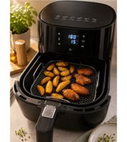 Insert en acier inoxydable HOME IDEAS pour friteuse à air chaud, compatible avec les friteuses de 5 à 6 litres, dimensions approximatives : 21 x 21 x 9 cm **Produit de seconde main – Testé et entièrement fonctionnel** 7322444 Argent