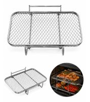 HOME IDEAS Insert pour friteuse à air chaud en acier inoxydable, conception à deux niveaux, compatible avec les friteuses de 5 à 6 litres, dimensions approximatives : 19,5 x 13 x 11,5 cm **Produit de seconde main – Testé et 