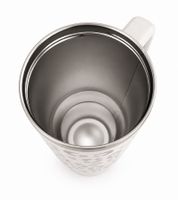 Practical 1.2L Stainless Steel Insulated Thermal Mug in leopard print design with Straw and Handle in White/Grey