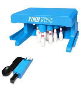 Minijuego de bolos compacto de XTREMSPORTS **Producto de segunda mano – probado y completamente funcional** Juego de mesa en color Azul