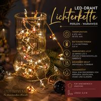 10er Pack Funkelnde LICHTMOMENTE Lichterkette mit Timerfunktion 2,2 Meter 20 LEDs warmweiße Mikro-LED-Lämpchen LED-Draht 7566784 Gold