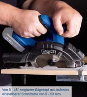 Scheppach Cordless Circular Saw with 165mm blade; max. cutting depth 53mm (45°) **B-Stock – tested & fully functional** C-HCS165-X Black/Blue