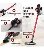 CLEANmaxx Akku-Zyklonstaubsauger 2in1 22,2V 120W Hand- & Bodenstaubsauger HEPA LED **B-Ware – geprüft & funktionell einwandfrei** Stielstaubsauger Schwarz/Rot