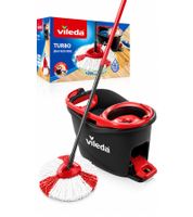 Vileda Turbo 2in1 Microfibre Bodenreinigungs-Set **B-Ware – geprüft & funktionell einwandfrei** Wischmopp mit Schleudereimer in Schwarz/Rot/Weiß