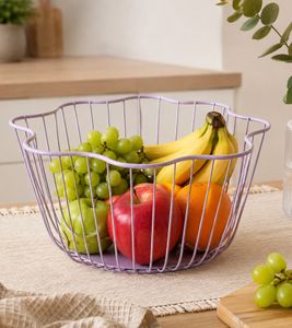 Kitease Fruit Basket – Sturdy Metal, Open Wire Design (25.5 x 15 cm) **B-Stock – Inspected & Fully Functional** – Purple
