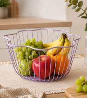 Kitease Fruit Basket – Sturdy Metal, Open Wire Design (25.5 x 15 cm) **B-Stock – Inspected & Fully Functional** – Purple