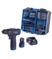 Scheppach Akku-Bohrschrauber im Werkzeugkoffer inkl. 2x 1,3 Ah Akkus & inkl. 74 teiliger Werkzeugkoffer – 12 V – 35 Nm – 0,8–10 mm – LED-Licht – **B-Ware – geprüft & funktionell einwandfrei** C-DTB74/2-12V Blau/Schwarz