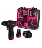 Scheppach Akku-Bohrschrauber im Werkzeugkoffer inkl. 2x 1,3 Ah Akkus & inkl. 74 teiliger Werkzeugkoffer – 12 V – 35 Nm – 0,8–10 mm – LED-Licht – **B-Ware – geprüft & funktionell einwandfrei** C-DTB74/2-12V Pink/Schwarz