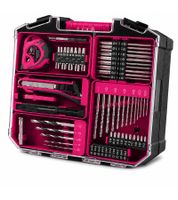 Scheppach Akku-Bohrschrauber im Werkzeugkoffer inkl. 2x 1,3 Ah Akkus & inkl. 74 teiliger Werkzeugkoffer – 12 V – 35 Nm – 0,8–10 mm – LED-Licht – **B-Ware – geprüft & funktionell einwandfrei** C-DTB74/2-12V Pink/Schwarz