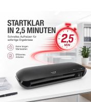 OLYMPIA A 230 Plus Laminiergerät-Set bis DIN A4 mit 15 Folien 3x A4 4x A5 4x A6 und 4x Cards **B-Ware – geprüft & funktionell einwandfrei** in Schwarz