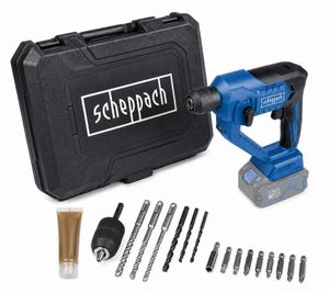 Scheppach Akku-Bohrhammer 3in1 inkl. Zubehör & LED-Licht **B-Ware – geprüft & funktionell einwandfrei** C-RHD130-X in Blau/Schwarz