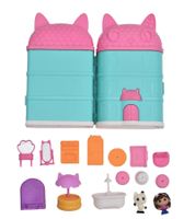 16-teiliges Gabby's Dollhouse Puppenhaus-Spielset mit 2 Minifiguren & 13 Zubehörteile Spielzeug **B-Ware – geprüft & funktionell einwandfrei** Pink/Türkis/Bunt