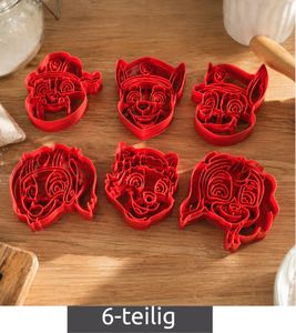 6-Piece Nickelodeon PAW PATROL Cookie Cutter Set **B-Stock – inspected & fully functional** Red cutters
