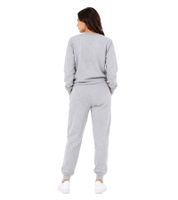 Australian Damen Lounge-Wear-Set 2-teilig Baumwoll Sweatshirt & Jogginghose mit Logo-Schriftzug AF 43 Grau/Weiß/Rosa