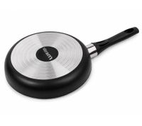 Sitram Frying Pan 24 cm with Glass Lid, Non-Stick Coating, Soft-Touch Handle **B-Grade– inspected & fully functional** Black