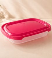 Boîte de rangement Tontarelli, capacité 2 litres, avec couvercle, 26 x 18 x 7 cm **Produit de seconde main – Testé et parfaitement fonctionnel** Transparent/Rose
