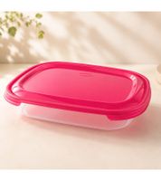 Boîte de rangement Tontarelli, capacité 2 litres, avec couvercle, 26 x 18 x 7 cm **Produit de seconde main – Testé et parfaitement fonctionnel** Transparent/Rose