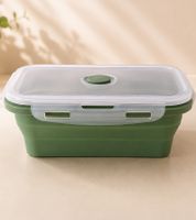 Boîte de rangement pliable et pratique, capacité 750 ml, avec couvercle, 18,7 x 12 x 6,9 cm **Produit de seconde main – Testé et parfaitement fonctionnel** Vert/Transparent