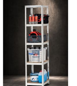 Étagère robuste HAMMERSCHMITT à 5 niveaux, supportant jusqu'à 90 kg par niveau, structure métallique, 180 x 40 x 40 cm **Produit de seconde main – Testé et entièrement fonctionnel** Argent