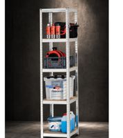 Étagère robuste HAMMERSCHMITT à 5 niveaux, supportant jusqu'à 90 kg par niveau, structure métallique, 180 x 40 x 40 cm **Produit de seconde main – Testé et entièrement fonctionnel** Argent