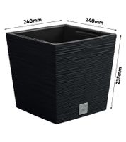 Pot de fleurs Prosperplast Furu, résistant au gel, aux UV et à l'humidité, insert de plantation de 24 cm, 10 L **Reconditionné – Testé et entièrement fonctionnel** Anthracite