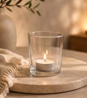Lot de 3 Porte-bougie chauffe-plat gwd Trend & Ambiente, Accessoires de décoration en verre, Porte-bougie **Reproduit de seconde main – Testé et entièrement fonctionnel** Transparent