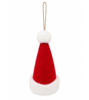 Décoration de Noël en forme de bonnet de Père Noël, à suspendre, 13 x 6,5 x 6,5 cm **Article de seconde main – Vérifié et entièrement fonctionnel** Rouge/Blanc