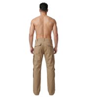 Pantalon cargo homme Build Your Brand Pure Vintage - Pantalon de travail et d'extérieur en coton résistant, 8 poches, beige ou noir