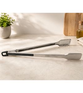 Pinzas para parrilla de acero inoxidable, aptas para lavavajillas **Producto de segunda mano – Probado y en perfecto funcionamiento** Plata
